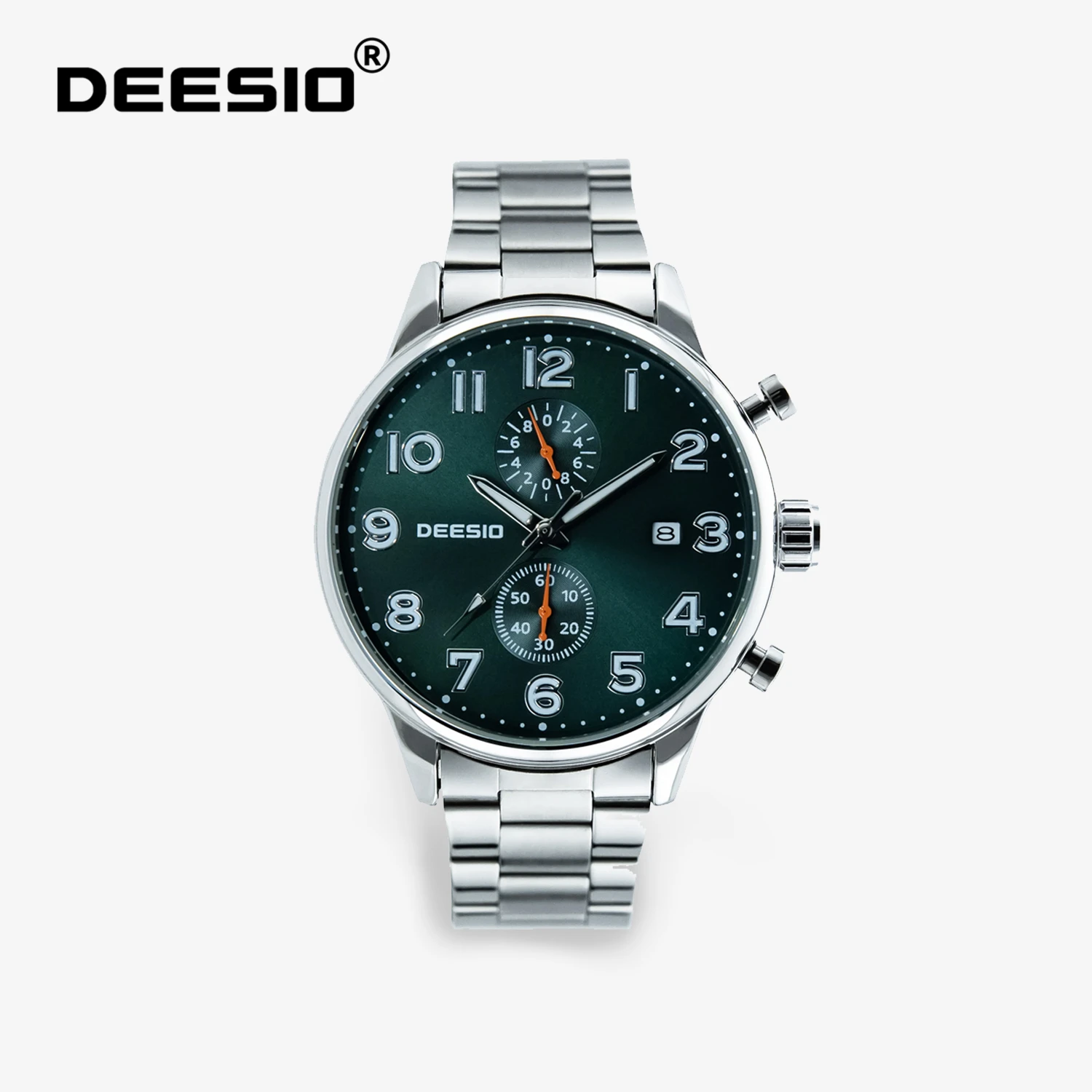 Deesio Luxury Men's Analog Quartz Watch 41mm Dial Japan Movement 50M Waterproof 316L Stainless Steel Bracelet Gift for Men