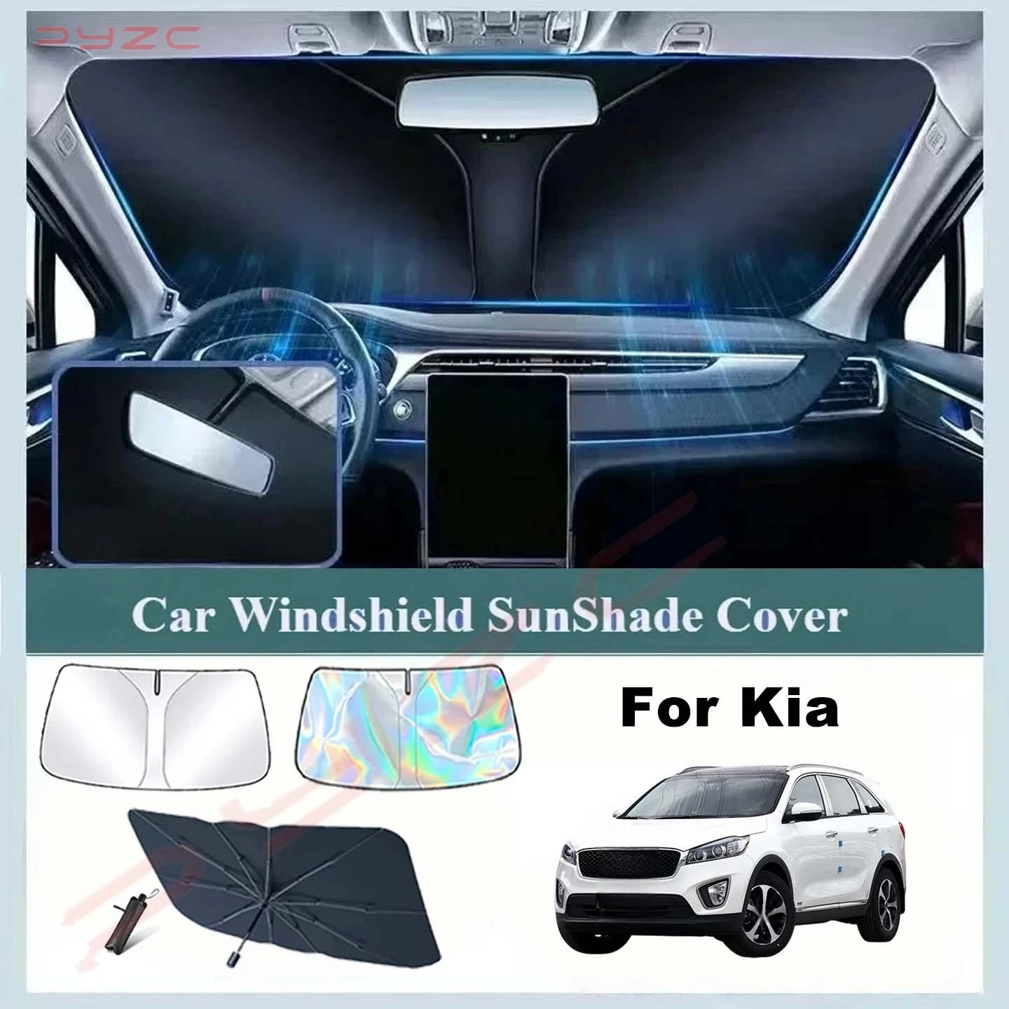 For Kia Sorento 2021 2022 2023 2024 2025 Car Windshield Sunshade Cover Front Window Sun Shade Visor Auto Interior UV Protection