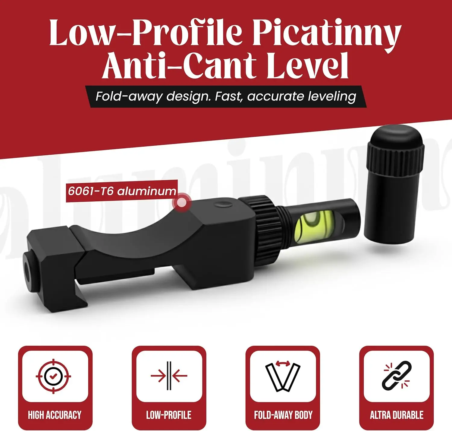 Low Profile Picatinny Anti-Cant Level Bubble | Fold Out | Small Bubble