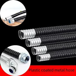 1M wire harness casing for Cable line protecter Plastic coated metal hose Flame retardant threaded corrugated Tube wire harness