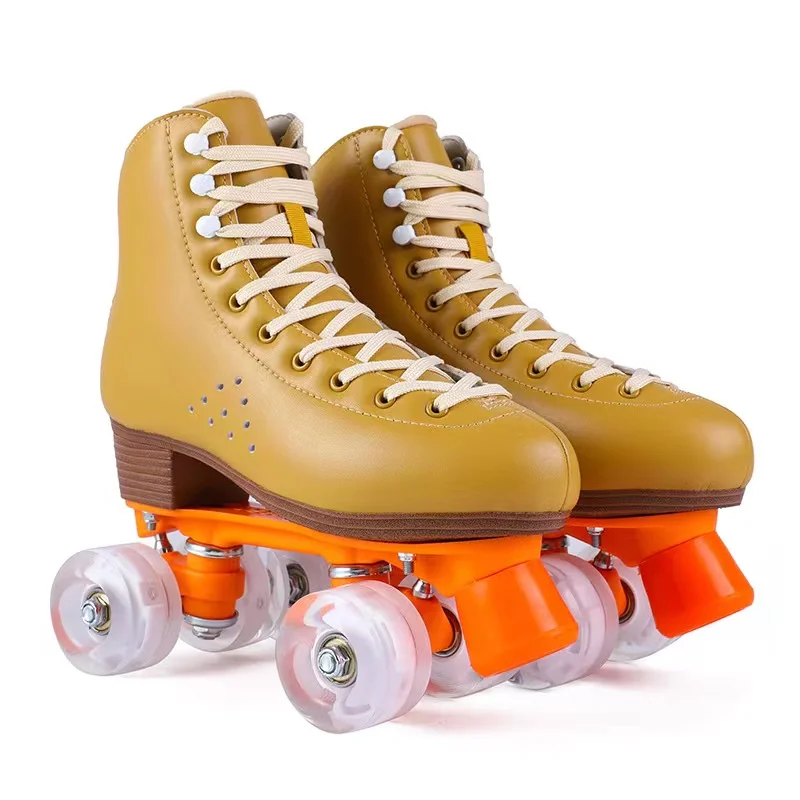 

Size 30-49 Adult Children Double-Row Leather Roller Skates Bracket Comfortable Breathable 4-Wheel Shoes Patines