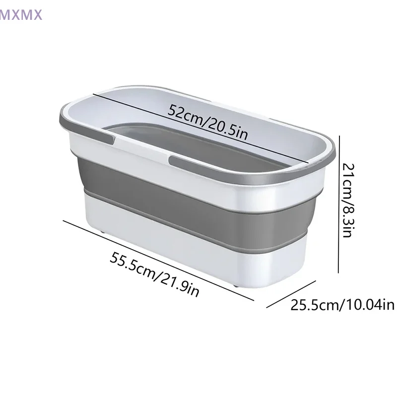 Rectangular Mop Bucket With Handle Washing Tub Portable Collapsible Space-Saver Large Capacity Fishing Bucket For Camping Travel