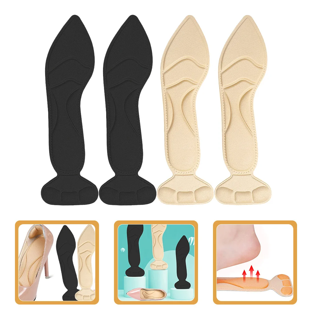 

2Pairs High Heel Insoles Breathable Soft Sponge Shoe Pads Foot Cushions for Women Comfort Support High Heel Insoles