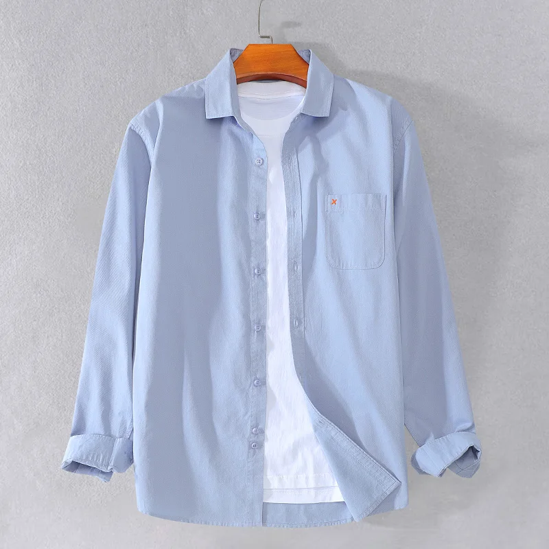 

Мужская хлопковая футболка-лонгслив для повседневной носки, универсальная базовая одежда для весны, осени и лета, дышащий ретро-топ