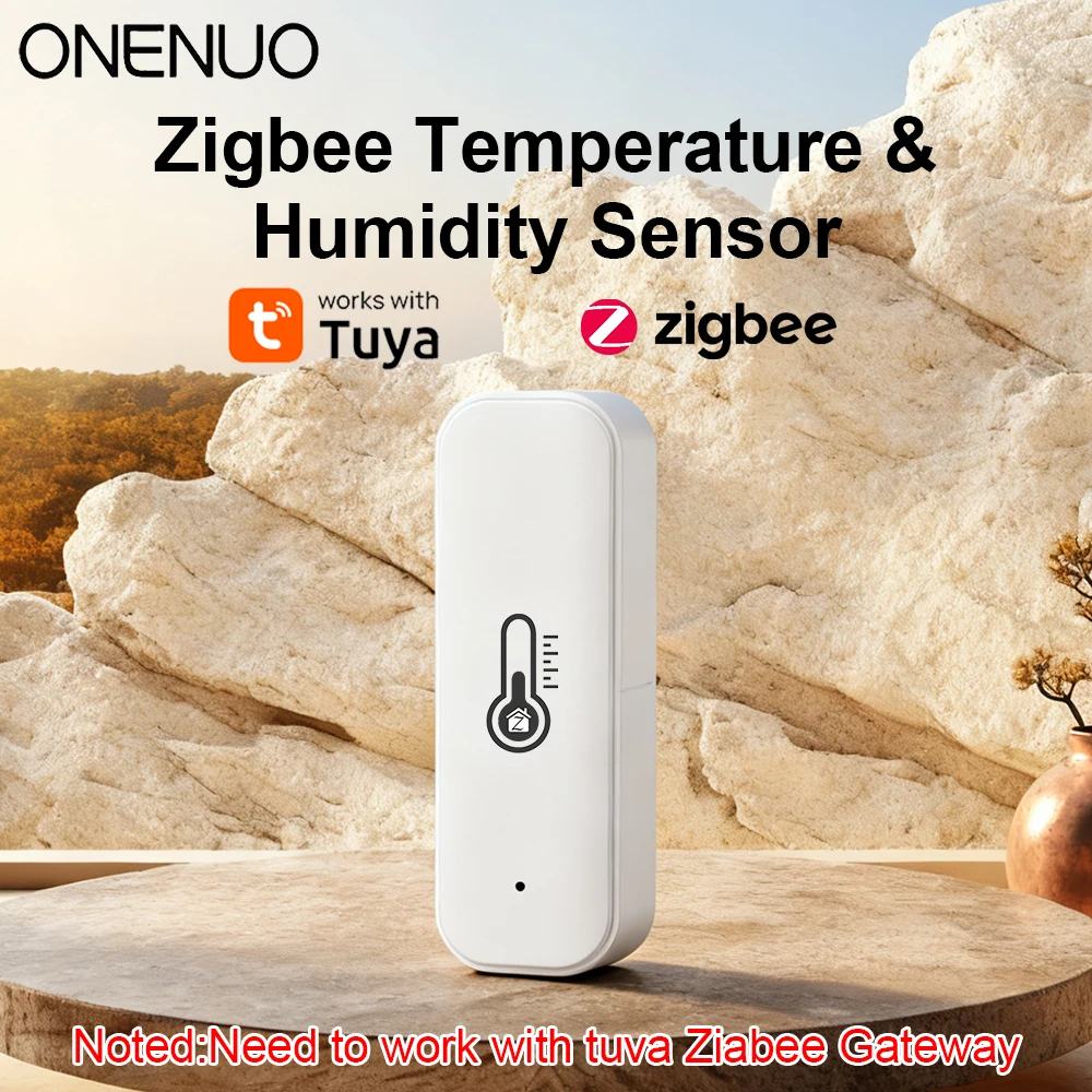 Tuya Zigbee Indoor Hygrometer Detector Smart Temperature Humidity Sensor Monitoring with Smart Speaker Alexa Google Home