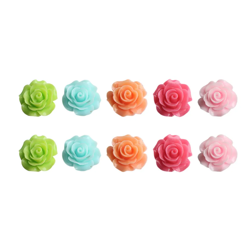 Rose Fridge Magnets 10Pcs 2cm Faux Flower Non Scratch Decorative Magnets for Refrigerator Home Office