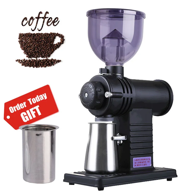 

Professional Electric Coffee Grinder Automatic 10 Gear Adjustable 200W Ghost Teeth Burr coffee Beans Grinding Machine 110V/220V