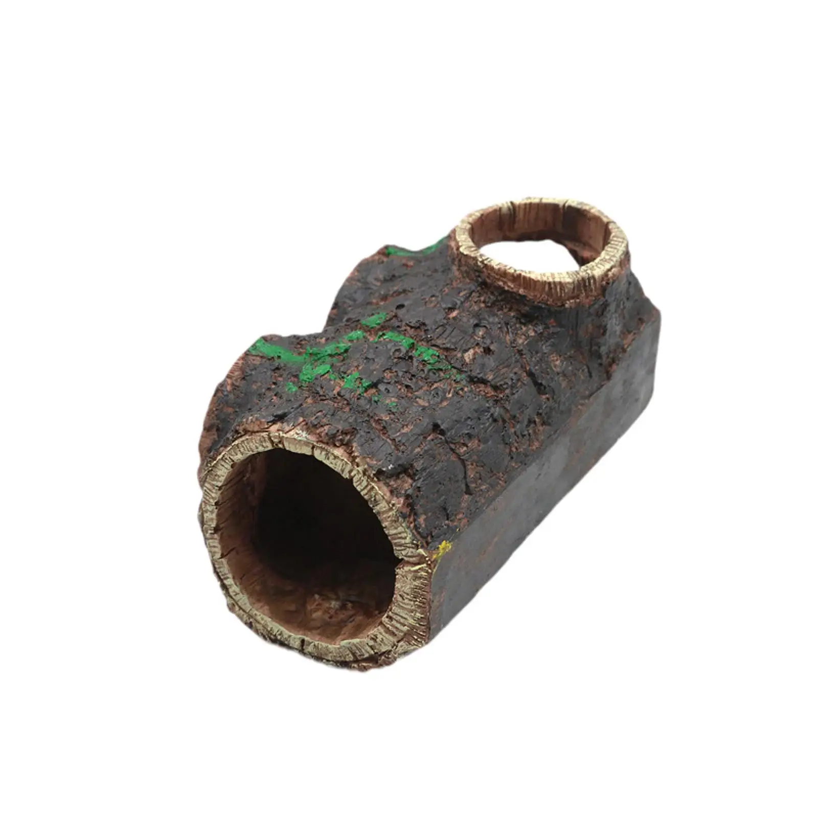 

Realistic Moss Tree Bark Reptile Hideout Hut Resin Simulation Wood Cave for Terrarium Lizard Turtle
