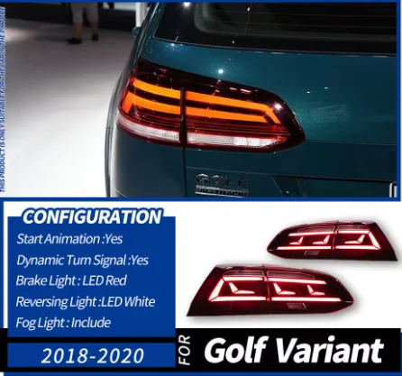 

Светодиодные задние фонари для Volkswagen Variant VW Golf 7 Golf 7.5 2013-20, спортивные задние тормозные указатели поворота, автомобильные аксессуары