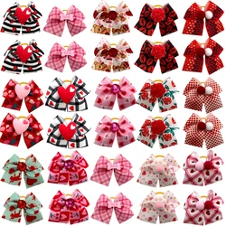 50/100pcs Valentine's Day Pet Dog Hair Bows for Puppy Small Dogs Grooming Bows Dog Hair Accessories Pet Supplies Pink Bows