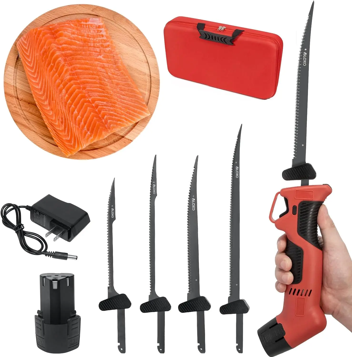 

New Arrival Electric Fillet Knife Household Fish Cutter Stainless Steel Cordless Electric Knife with 3 blades