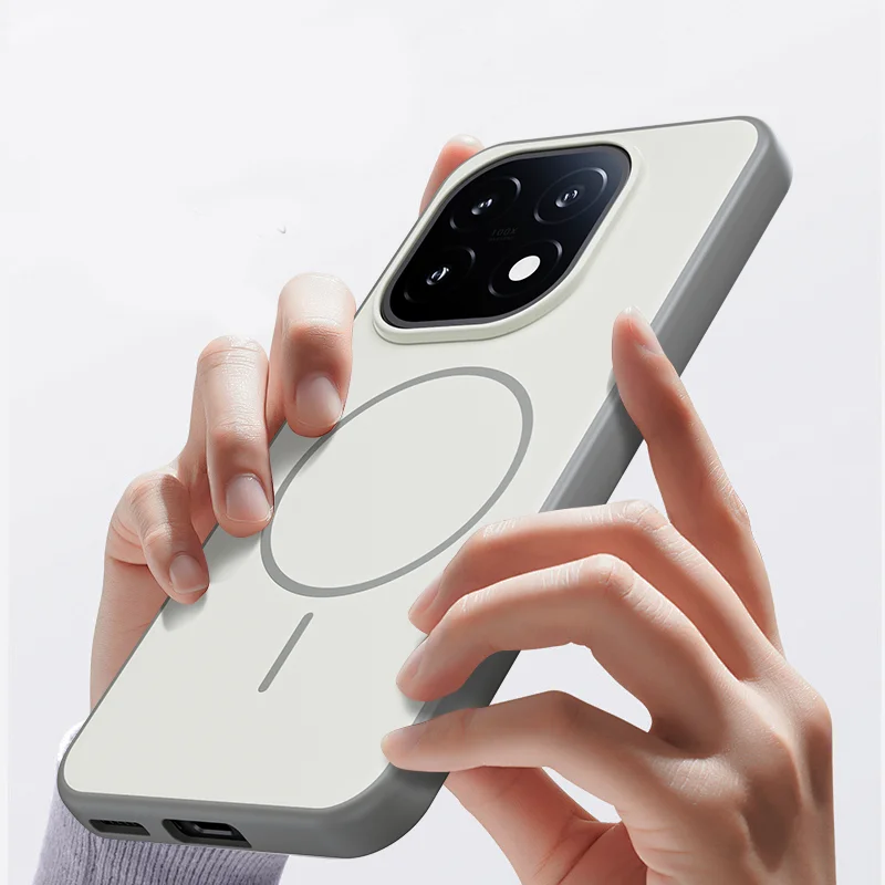 

Чехол для Vivo iQOO 15, магнитный, двухцветный, матовый, из PC+TPU, с эффектом кожи, с металлическими кнопками, для VIVO iQOO 15