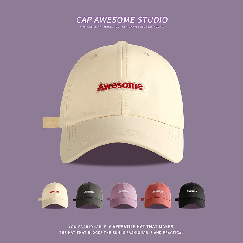 Hat Women's Korean-Style All-Match Embroidered Peaked Cap Sun-Proof Couple Casual Baseball Cap Men