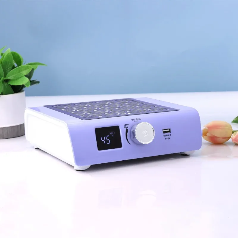 Brushless Powerful 85W Strong Suction Nail Dust Collector Vacuum Cleaner 4500RPM One Fan Nail Tools for Cleaning Dust Battery