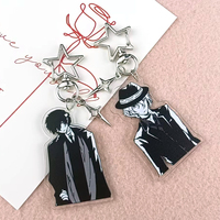 Anime BSD Dazai Osamu and Chuuay Keychain Bungou Stray Dogs Soukoku Inspiration Acrylic Keychain Backbag Keychain Pendant Gifts