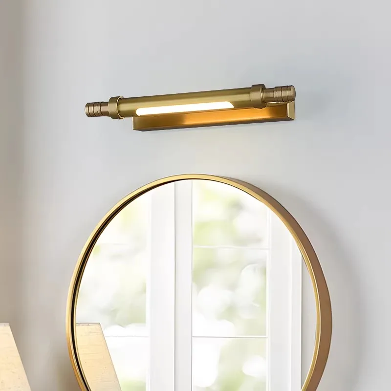 Copper Mirror Headlight Led Bathroom Bathroom Cabinet Mirror Cabinet Light Vintage Oil Painting Mirror Light Dresser Makeup Lamp