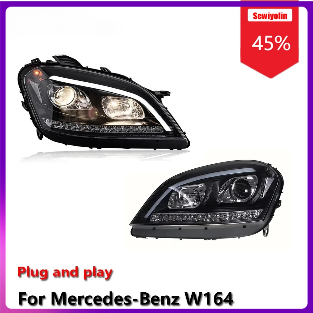 

Sewiyolin Car LED Lamp Headlight Assemblies For Benz W164 2005-2008 Fog DRL Brake Turn Signal Lamp Plug and Play