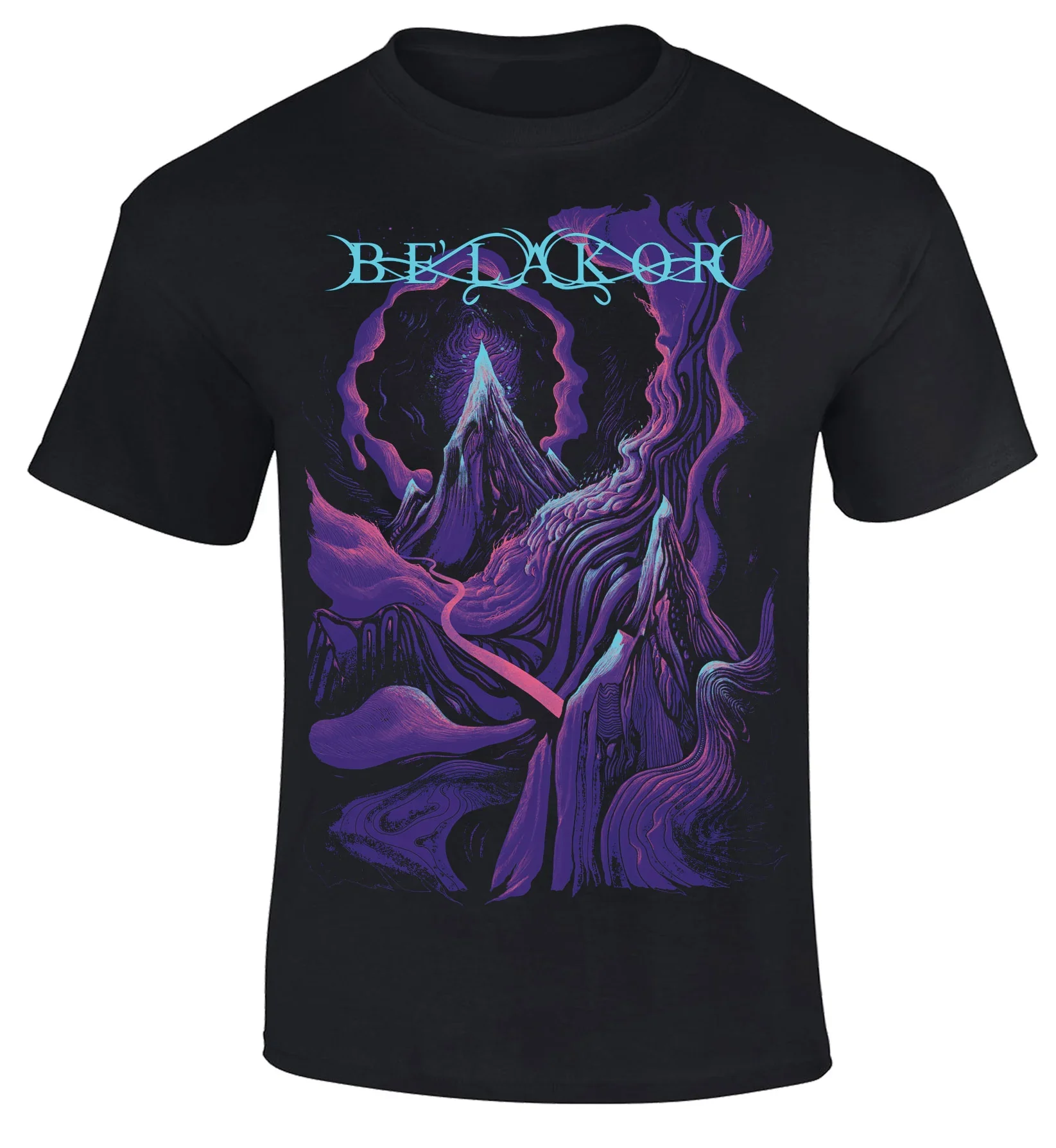 Belakor Purple Mountain Band T-Shirt 100% Cotton Graphic Tee Men Women Summer Streetwear Top