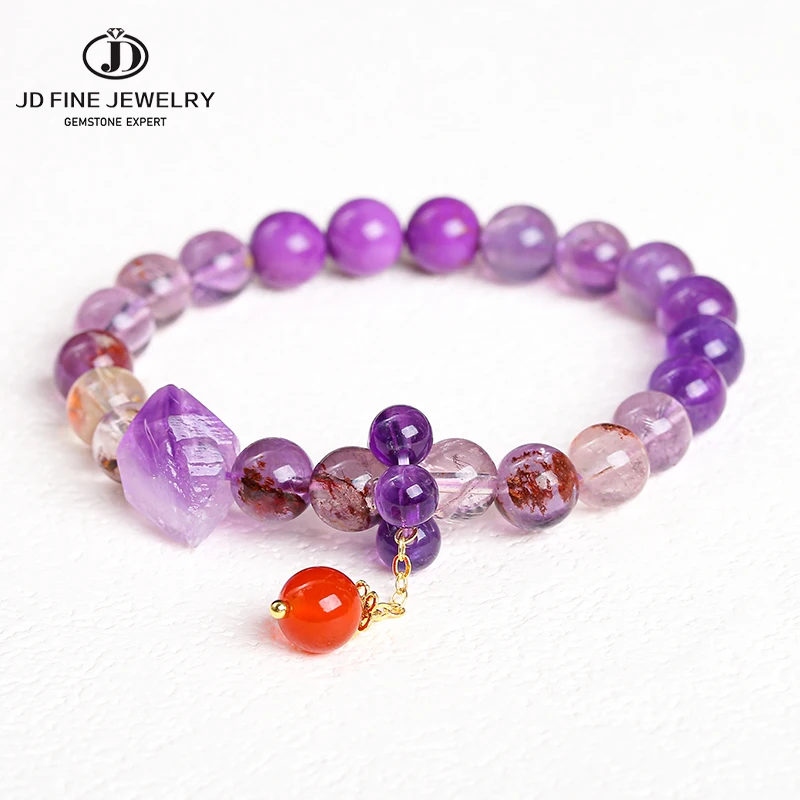 

JD Natural Nine Purple Fire Bracelet Women Fashion Reiki Healing Duobao Crystal Bangles For Dragon Year Best Friend Party Gift