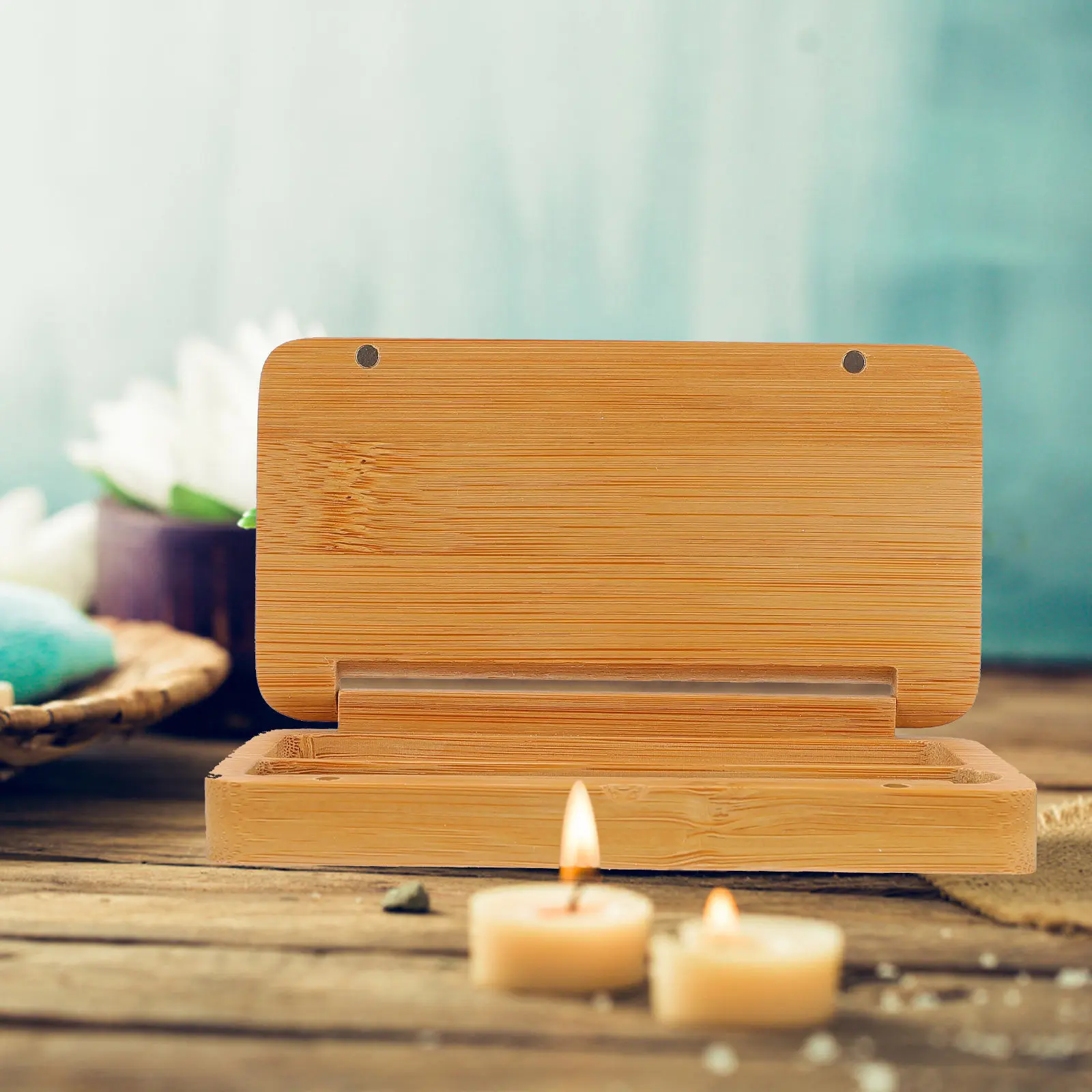 Handcrafted Sandalwood Incense Box High Density Wood Clear Grain Visible Smooth Finish Compact Portable Storage for Incense