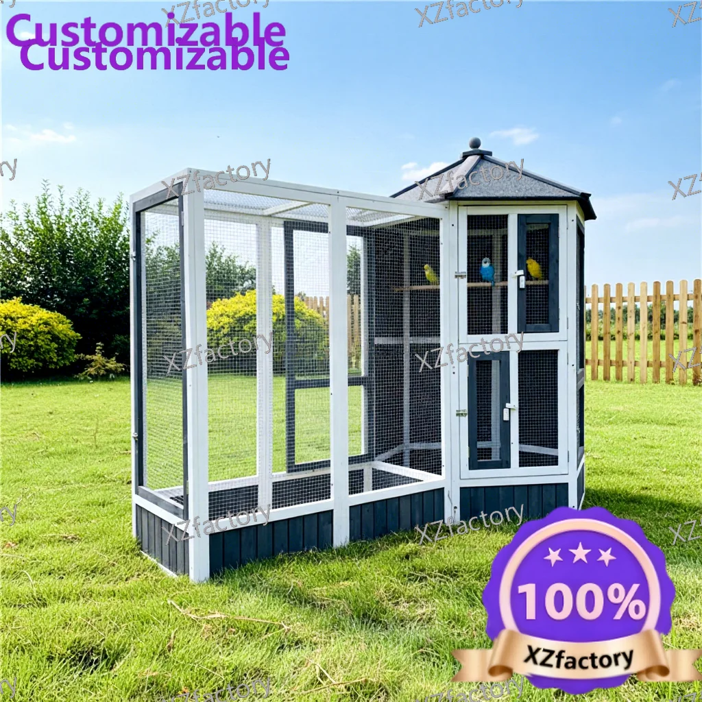 Customizable Pigeon Aviary Pet House for Parakeet  All Seasons Rainproof Asphalt Roof Pet Furniture Large Wooden Bird Cage