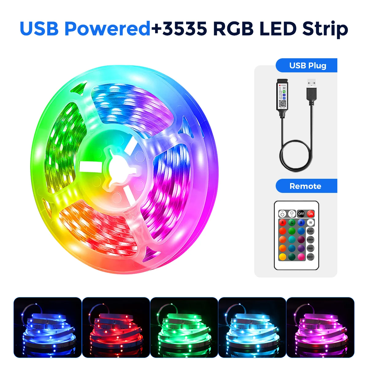 USB RGB 3535 Led Light Strip 5V Color Changing Strip Light, Bluetooth APP Control Synchronizacja muzyki do pokoju Dekoracja wnętrz domu