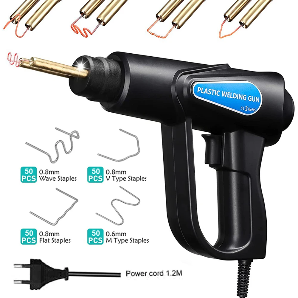 Máquina de solda plástica PVC Grampeador quente Pistola de calor Ferro de solda pára-choques Ferramentas de garagem Kits de reparo para carros 70W