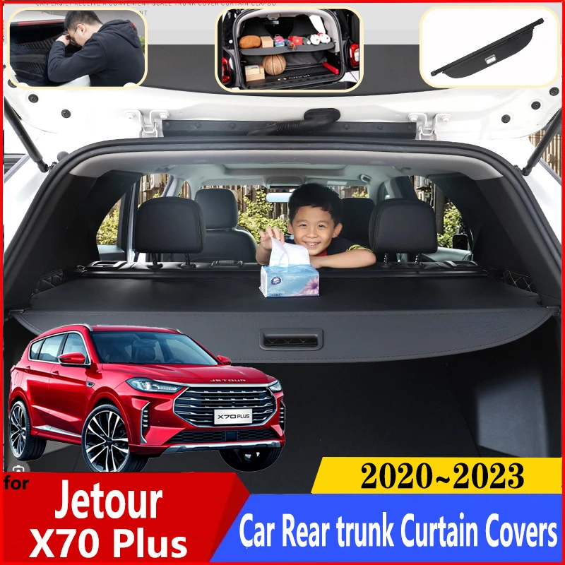 

Car Trunk Curtain For Jetour X70 Plus Accessories 2020~2023 Auto Trunk Luggage Curtain Cargo Covers Anti-peeping Car Accessories