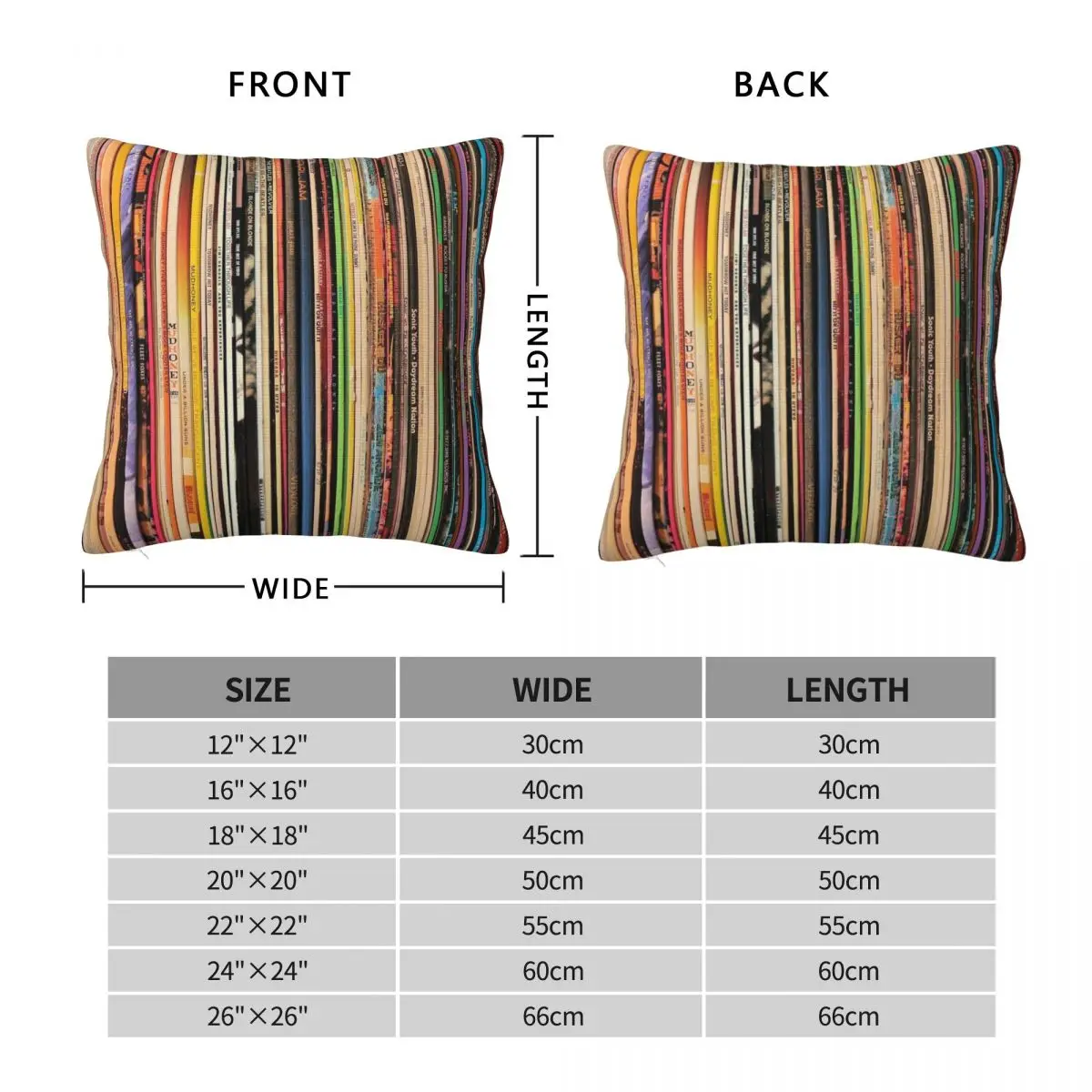 Vinyl Record Collector Square Pillowcase Polyester Linen Velvet Creative Zip Decor Pillow Case Car Cushion Cover