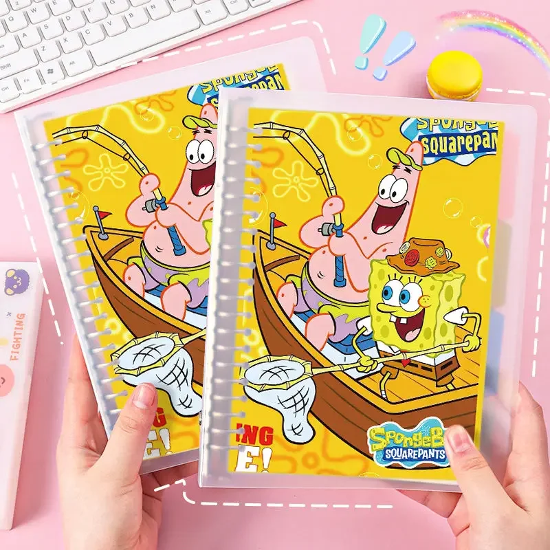 A5 SpongeBob Notebook Patrick Star Loose Leaf Refill Binder Notepad Student Horizontal Line Flipbook Stationery School Supplies