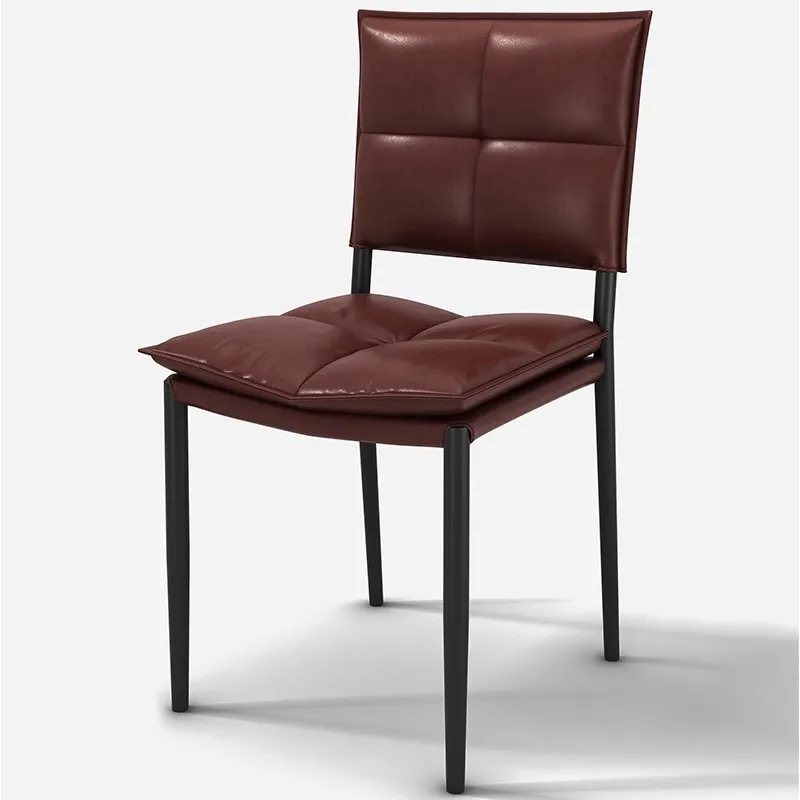 French Wear Resistant Backrest Dining Chair Leather High Carbon Steel Corrosion Resistant