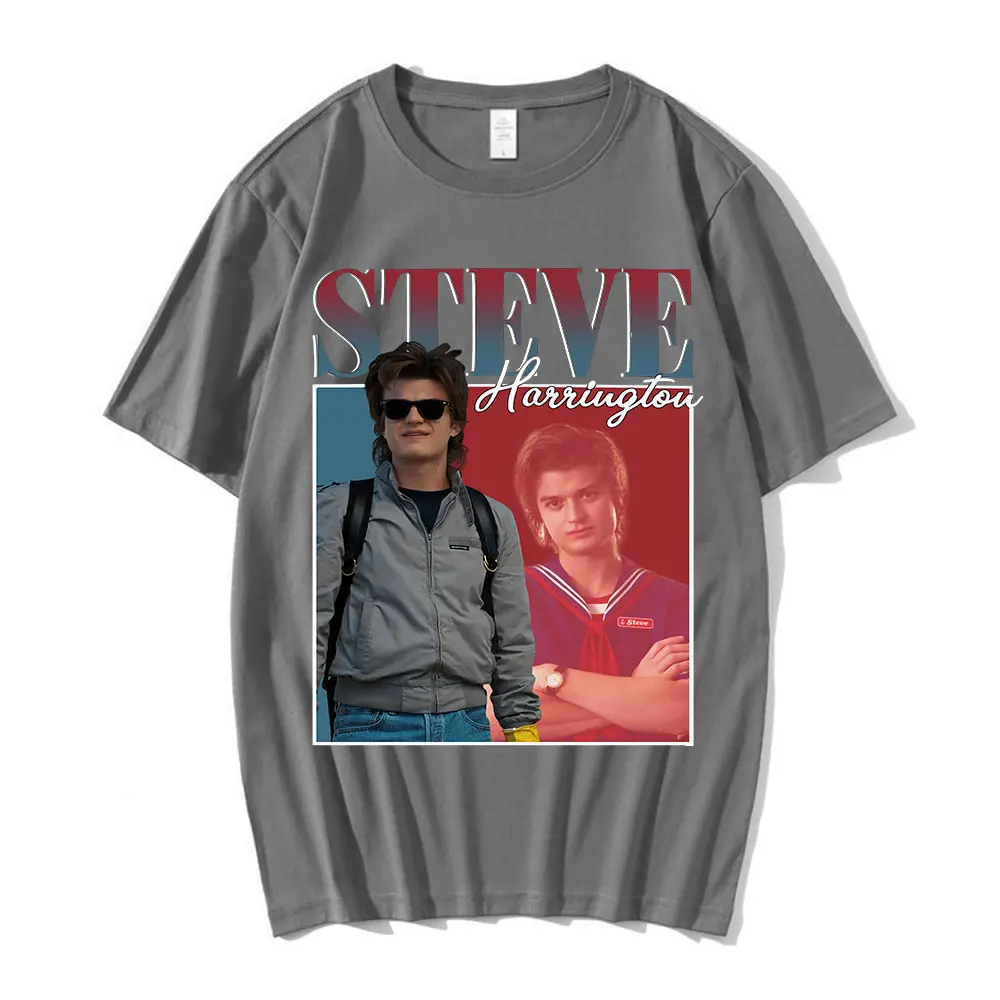 Steve Harrington T-shirts Men's Graphics Print T-shirt Unisex Pure Cotton Short Sleeve Oversize T Shirt Harajuku Streetwear