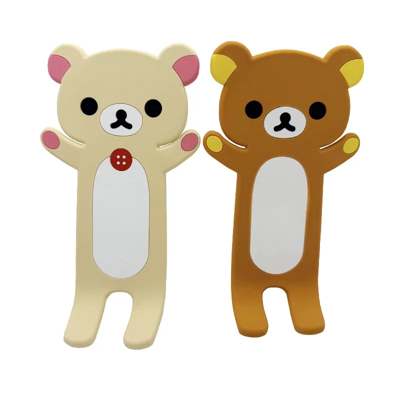 Cute Cartoon Rilakkumas Phone Stand Silicone Soft Rubber Portable Desktop Holder Ornament for Universal Mobile Cell Phone Tablet
