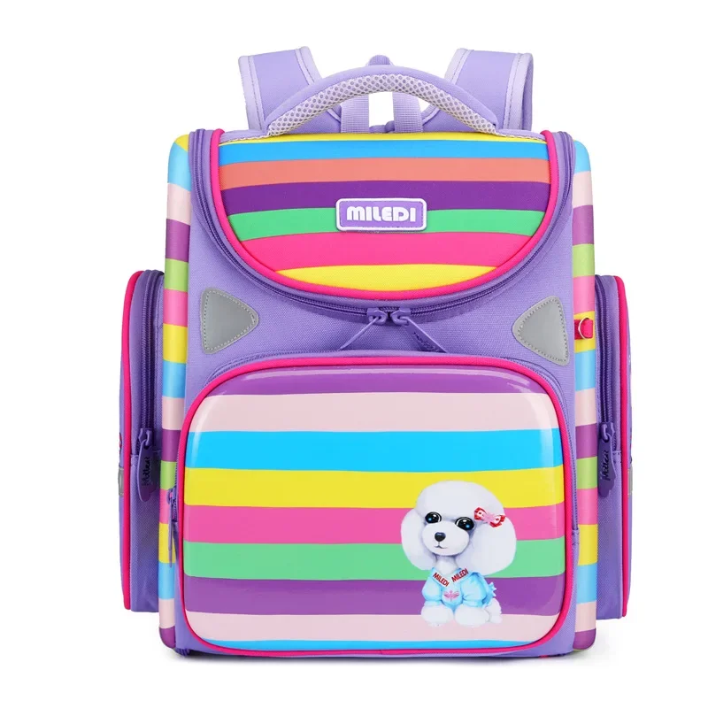 New Girls Boys Orthopedic School Bags Kids Space Satchel Folding Waterproof Rucksack Primary School Students Backpacks Grade 1-3