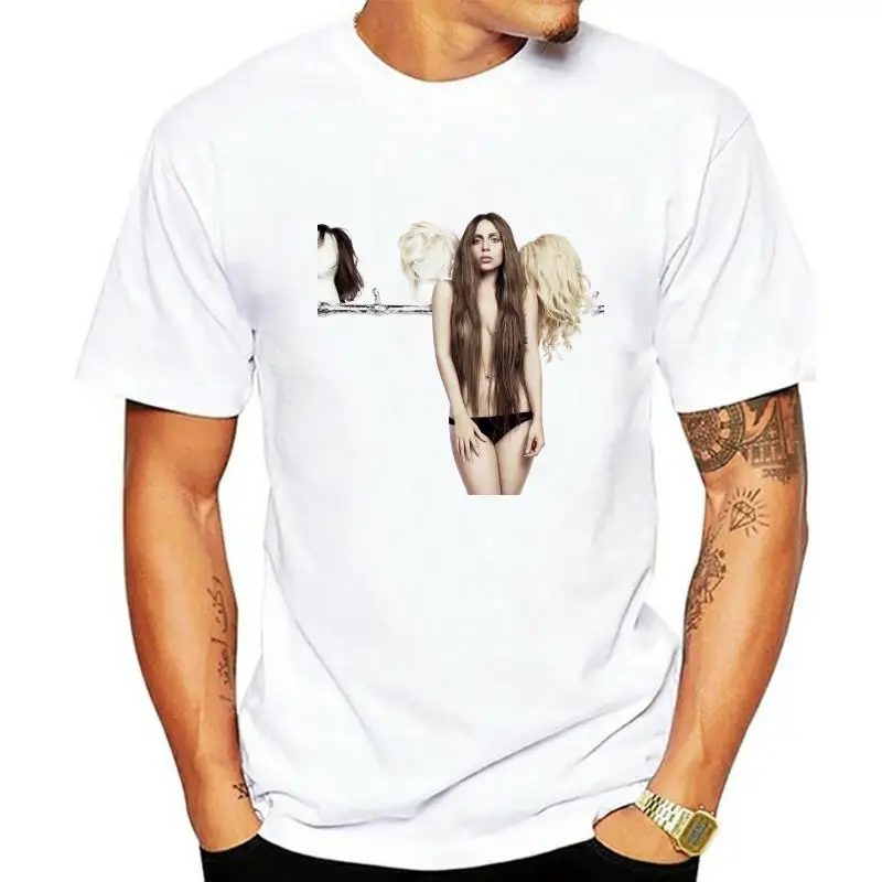 Lady Gaga Wigs Pic Image Artpop Adult White T Shirt New Casual Tee Shirt