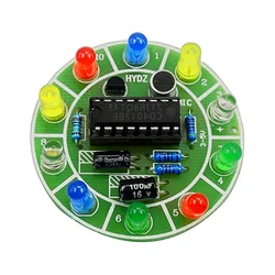 1PCS CD4017 Colorful Voice-Control LED Rotating Light DIY Kit, Soldering Kit for Students & Fun Electronics Projects