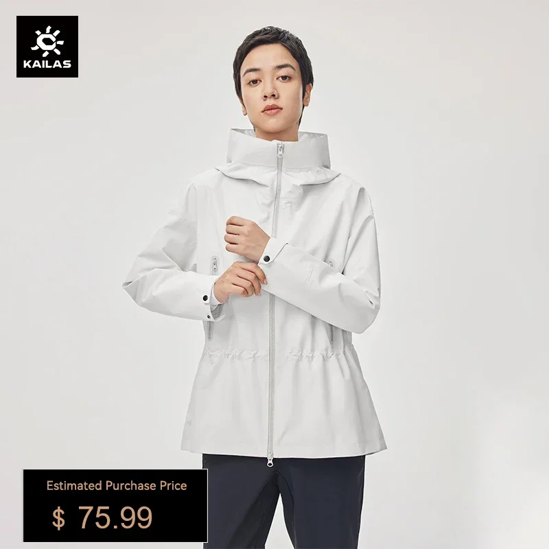 KAILAS-Single Layer Hooded Charge Coat Windproof Travel Outdoor Casual Sports Waterproof Breathable Waist Solid Tops KG2231206