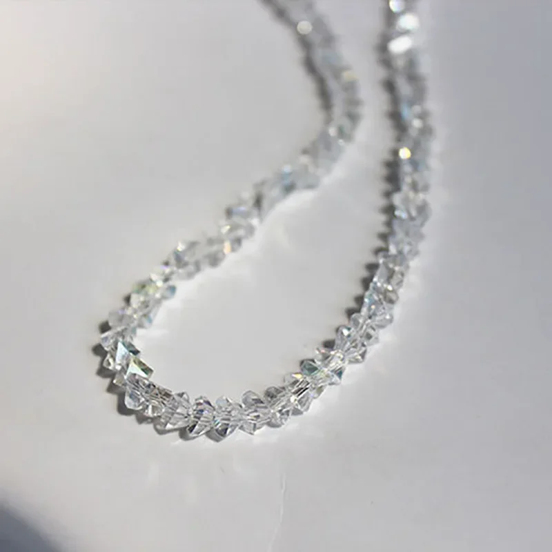 Mulit-cut Glass Crystal Irregular Beaded Choker Necklace for Women Transparent Vintage Collarbone Collar Neck Fashion Jewelry image 2
