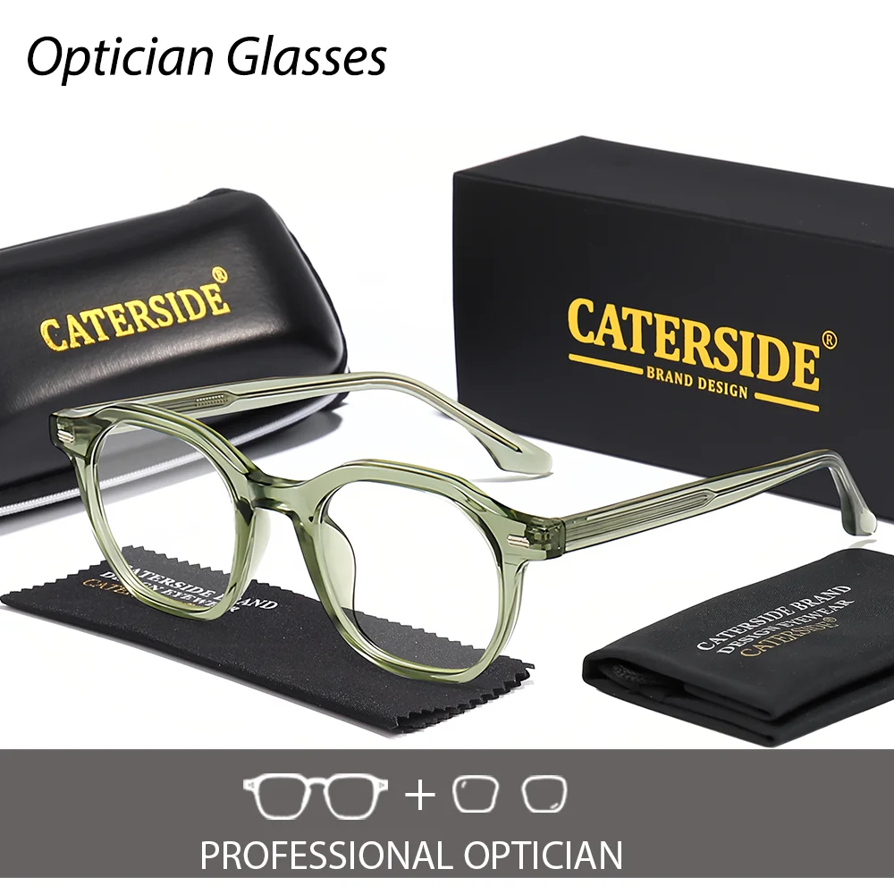 

CATERSIDE New Minimalist Women's Optical Brand Design Tr-90 Round Frame Prescription Glasses Men's Daily Office Reading Glasses