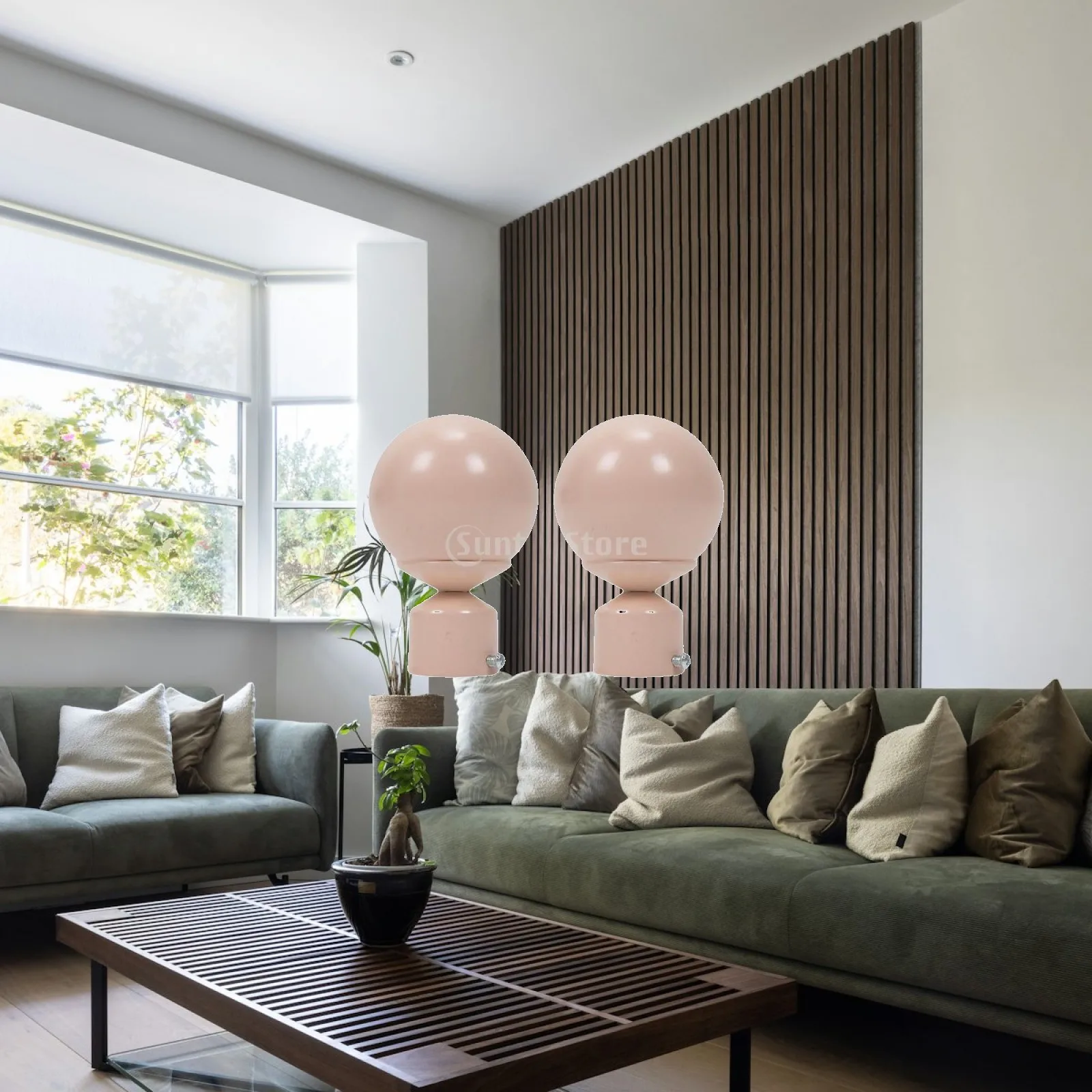 Curtain Pole Ends Iron Rod Finials Elegant Modern Ends Home Decor for Bedroom Lounge and Office