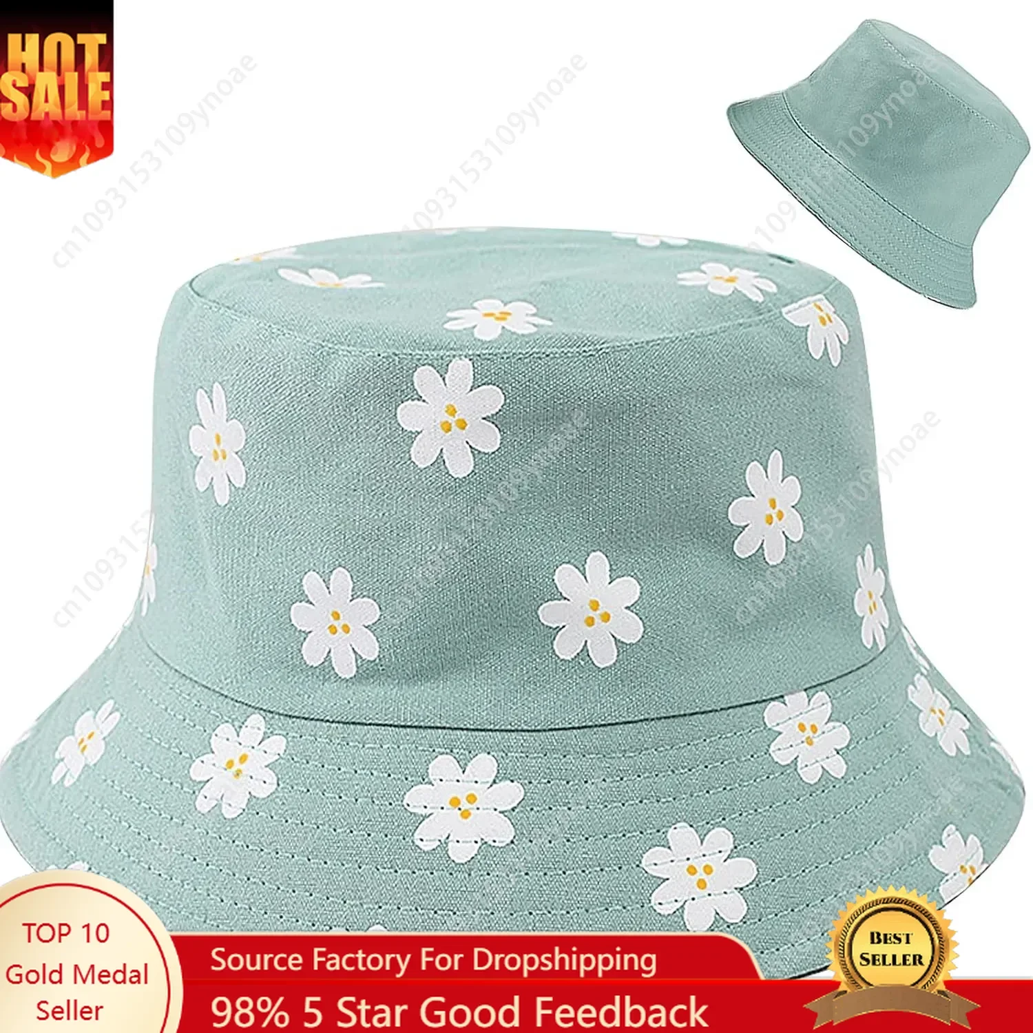 

Daisy Flower Cute Bucket Hat Beach Fisherman Hats Women Men Outdoor Cap Reversible Double Side Wear Fashion Unisex Adjustable