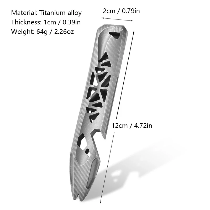 Titanium Alloy Hollow Multifunctional Crowbar Bottle Opener Wrench EDC Gadget Outdoor Camping Equipment