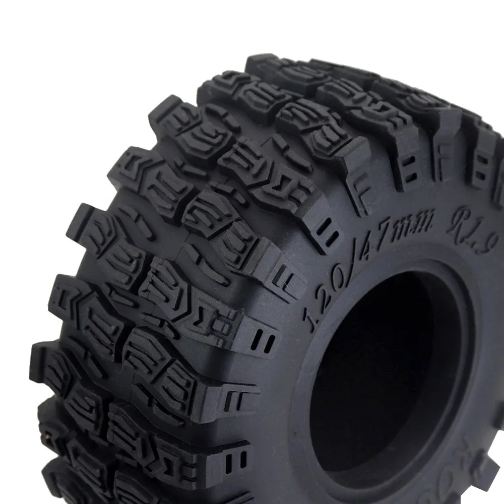 Ajrc 1.9 Inch 120mm Rubber Tires For 1/10 Rc Crawler Car Traxxas Trx4 Trx6 Axial Scx10 90046 Redcat Yikong Rc4wd D90 Rgt Rc Car