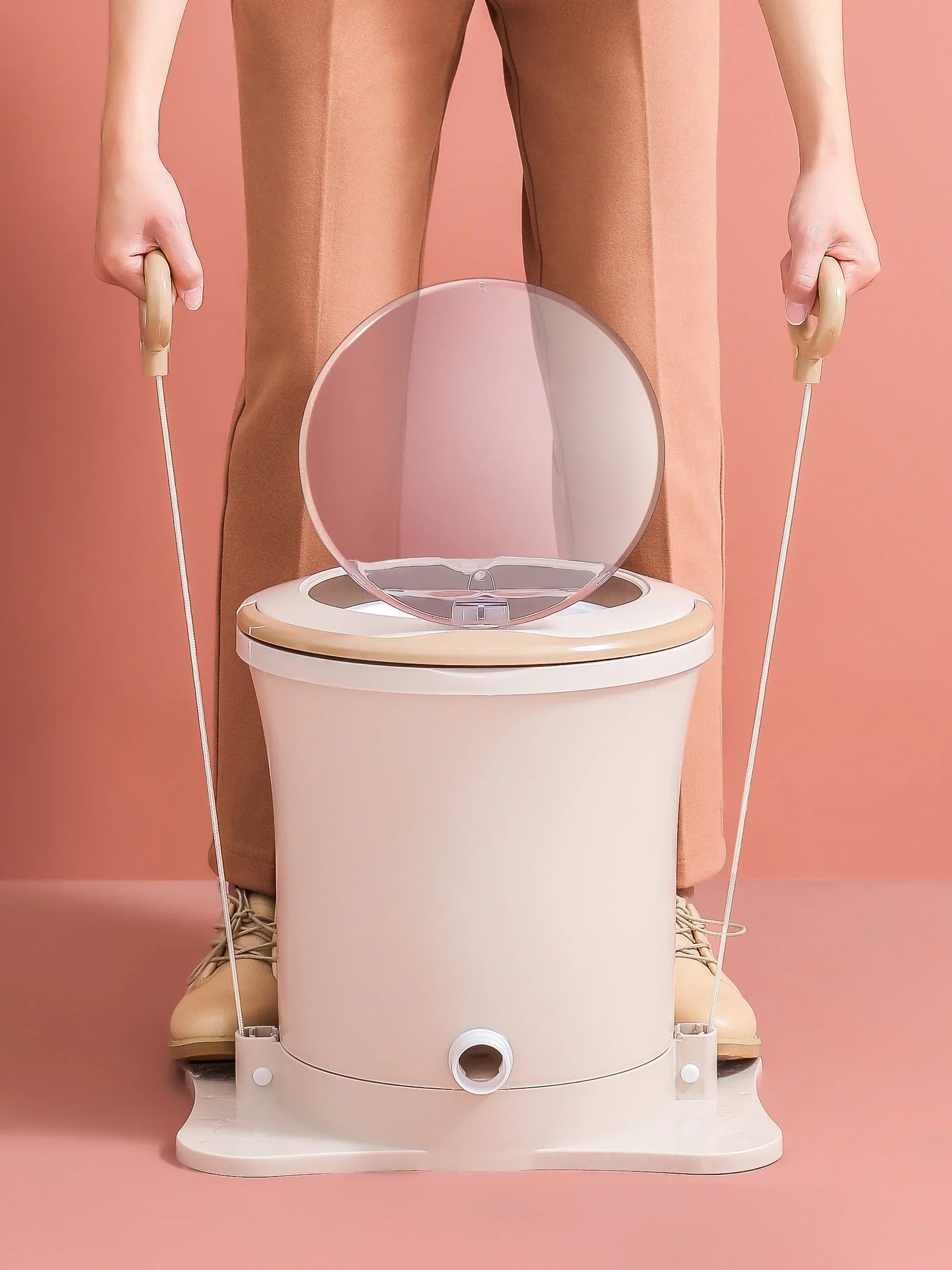 Electricity-free manual dehydrator student small hand-pulled rope foot-operated hand-crank drying barrel fitness dryer