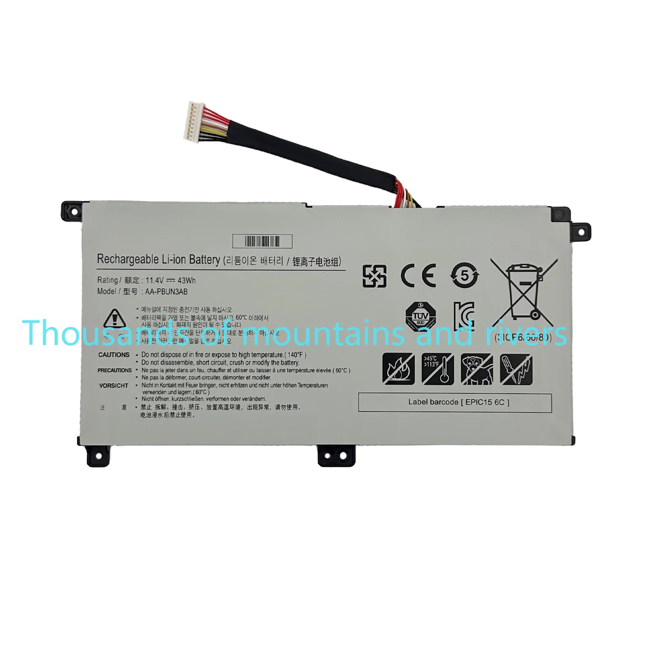 

New AA-PBUN3AB Laptop Battery for SAMSUNG NP530E5M NP740U5L 8500GM 500R5M 300E4M PBUN3AB 11.4V 43Wh Replacement Battery