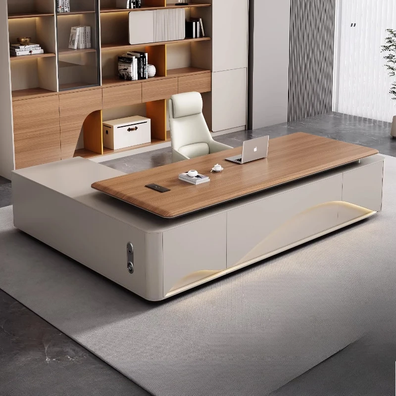 

Большой скандинавский офисный стол для хранения, роскошный офисный стол для руководителей с длинными ремеслами, минималистичная эстетичная коммерческая мебель Ufficio