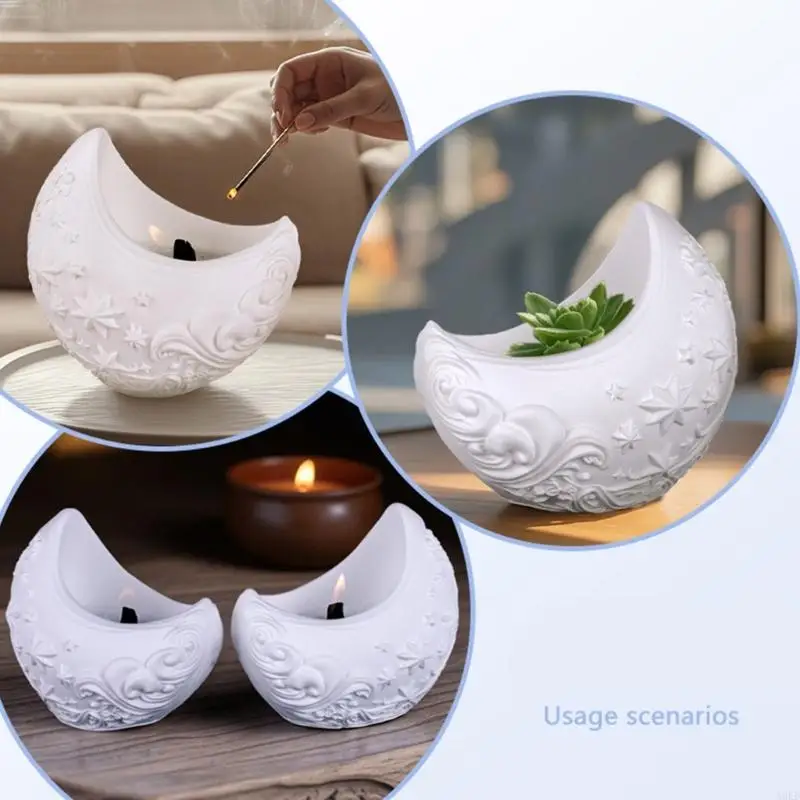 

Силиконовая плесень полумесяца для DIY бетонные цветочные горшки ювелирные изделия и домашние украшения