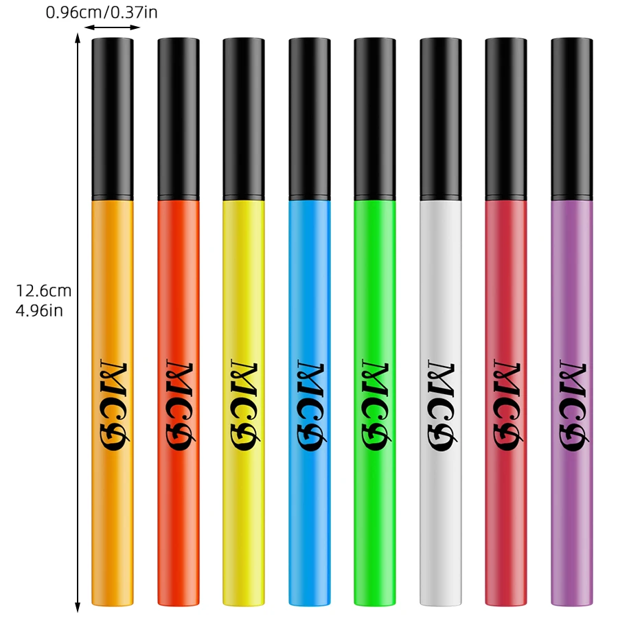 Eyeliner liquido 8 colori Penna eyeliner color neon Impermeabile Uv Blacklight Fluorescente Viso Vernice per il corpo Trucco Giallo Viola Rosso