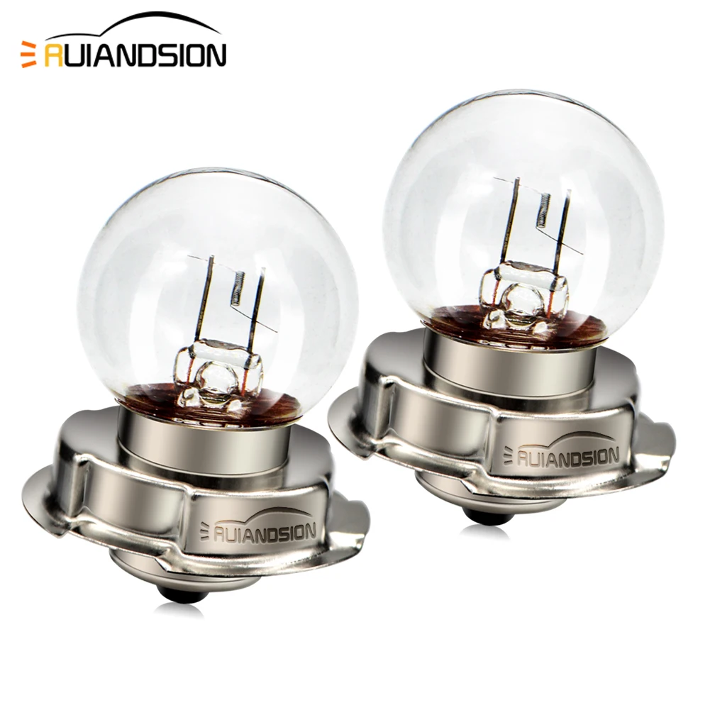 RUIANDSION 1PCS P26S Halogen Headlight Lamp 12V 15W 25W Whtie Warm White For UTV ATV Scooter Lamp Nonpolar Motorcycle Accessory
