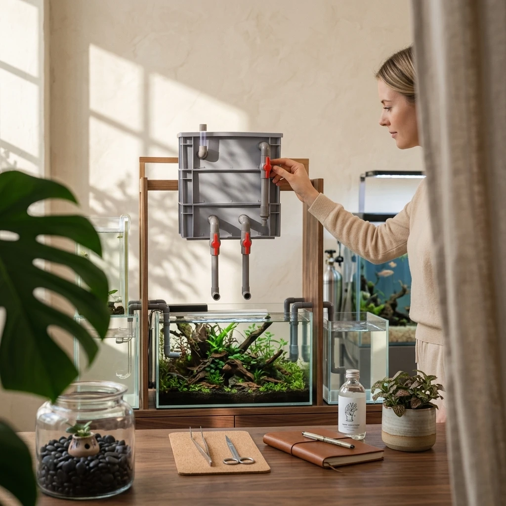 DIY Top Filter Box Efficient Aquarium Filter Box with Pipes Freshwater Compact for Aquariums